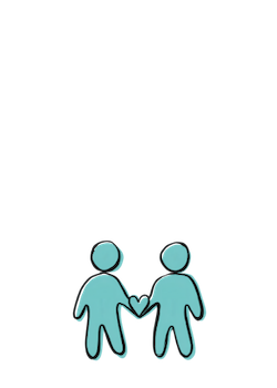 人とハートのイラスト